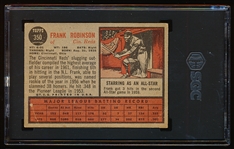 1962 Topps Baseball- #350 Frank Robinson, Reds- SGC 2 (Good)