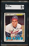 1967 Topps Baseball- #350 Joe Torre, Braves- SGC 1(PR)