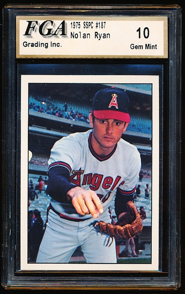 1975 SSPC Baseball- #187 Nolan Ryan, Angels- FGA 10 (Gem Mint)