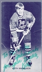 Autographed 1970s 7-Up NHL Keith Magnuson B/W 3-5/16" x 5-5/8" Cardboard Photo