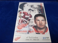 Autographed Ted Lindsay BCBS of Michigan Red Wings 11" x 15-3/4" Art Print- JSA Certified!
