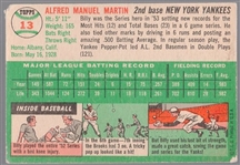 1954 Topps Bb- #13 Billy Martin, Yankees
