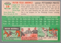 1954 Topps Bb- #16 Vic Janowicz, Pirates