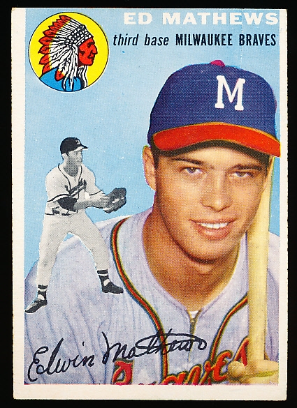 1954 Topps Bb- #30 Eddie Mathews, Braves