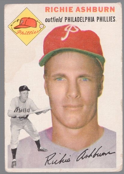 1954 Topps Bb- #45 Richie Ashburn, Phillies