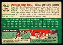 1954 Topps Bb- #50 Yogi Berra, Yankees