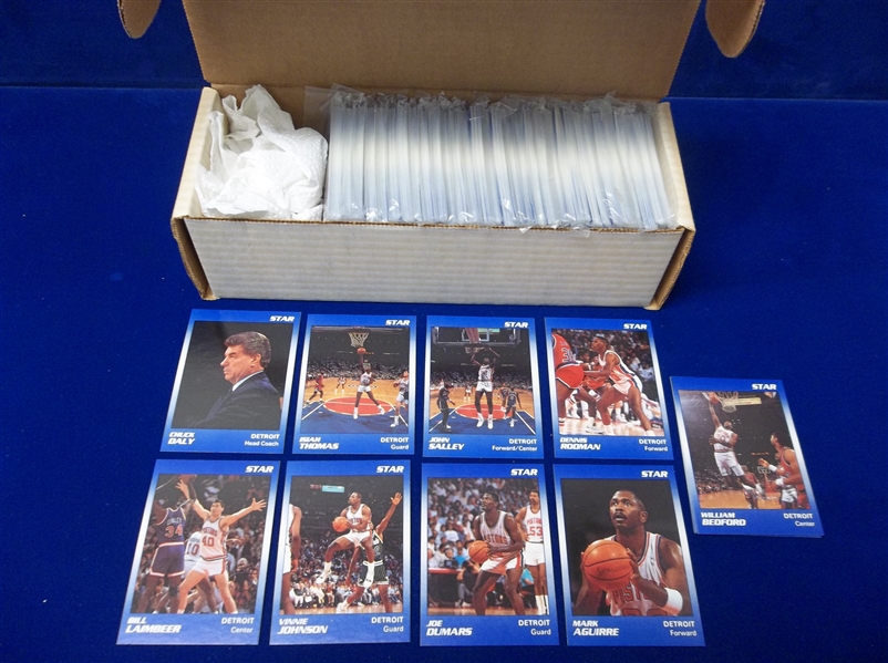 1990 Star Co. “HRHC" Detroit Pistons Basketball Set of 14- 30 Factory Bagged Sets as Issued