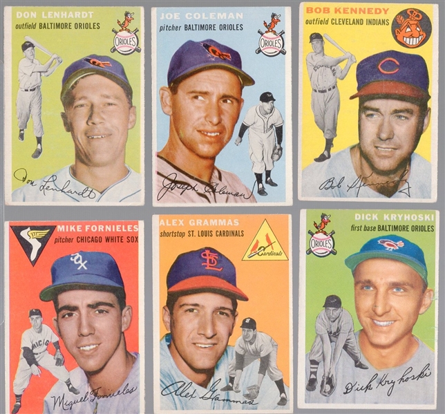 1954 Topps Baseball- 6 Diff