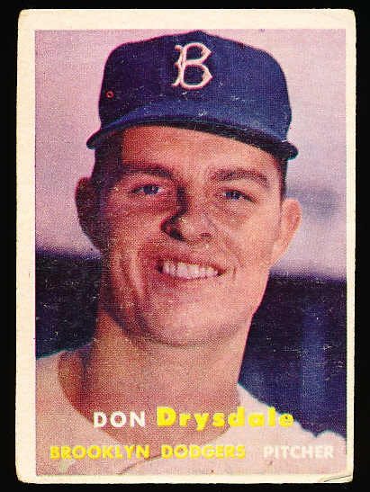 1957 Topps Bb- #18 Don Drysdale RC, Dodgers