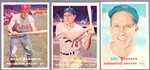 1957 Topps Bb- 3 Diff