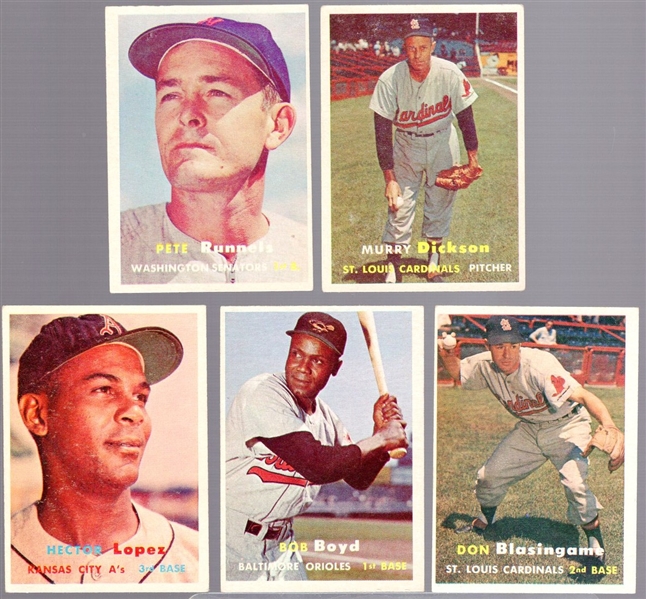 1957 Topps Bb- 5 Diff