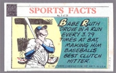 1981 Topps Sports Break Sports Facts Comics Bsbl. #5 Babe Ruth, Yankees