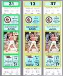 1985 Rochester Red Wings MiLB- 3 Diff. Tickets Featuring Cal Ripken, Jr. with 2,131 Postal Cancellation Stamps on back of Tickets