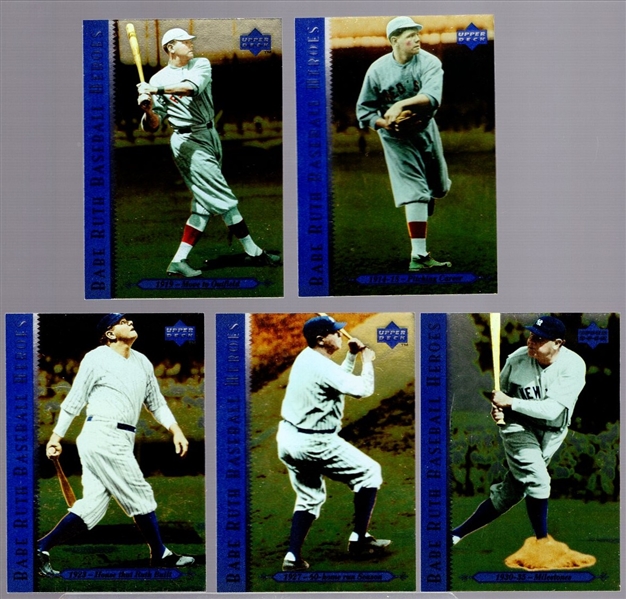 1995 Upper Deck Bsbl. “Babe Ruth Baseball Heroes"- 5 Diff.