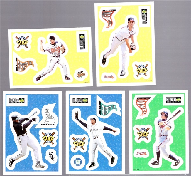 1997 Collectors Choice Bsbl. “Stick-Ums"- 1 Near Set of 29/30 Stickers + 1 Unnumbered Sticker