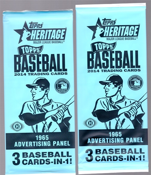 2014 Topps Heritage Bsbl.- “1965 Advertising Panels"- 2 Diff. Unopened Packs!