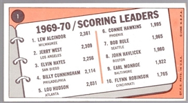 1970-71 Topps Bskbl. #1 Scoring Leaders: L. Alcindor/ J. West/ E. Hayes