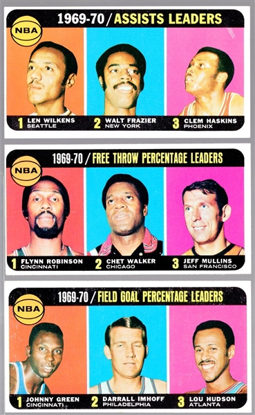 1970-71 Topps Bskbl.- 3 Diff. Leader Cards