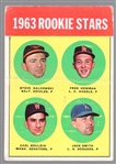 1963 Topps Bsbl. #496 1963 Rookie Stars- Dalkowski/ F. Newman/ C. Bouldin/ Jack Smith