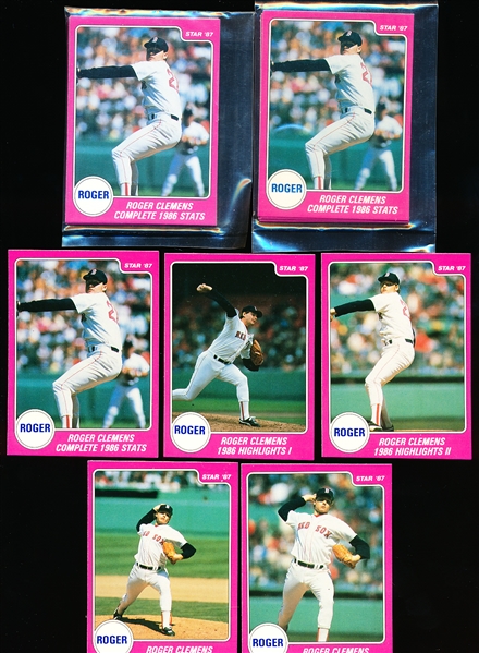 1987 Star Co. Roger Clemens Glossy Sets of 5 Cards- 3 Sets