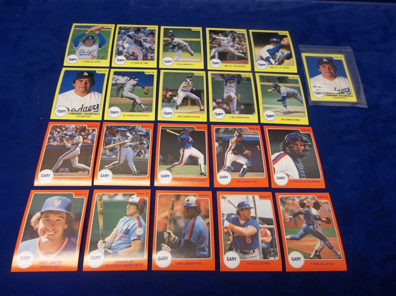 1987 Star Co. Bb Sticker Sets of 10- 3 Asst. Sets