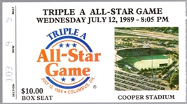7/12/89 Triple A MiLB All-Star Game- 1 Ticket Stub
