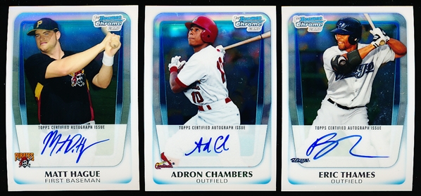 2011 Bowman Chrome Prospects Bb- “Autographs"- 3 Diff.