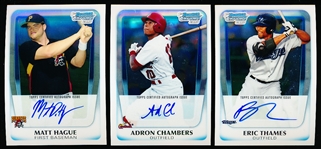 2011 Bowman Chrome Prospects Bb- “Autographs- 3 Diff.