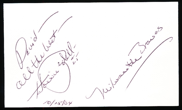 Autographed & Inscribed Howie Bedell 3x5" Card