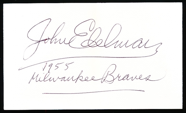 Autographed & Inscribed John Edelman 3x5" Card