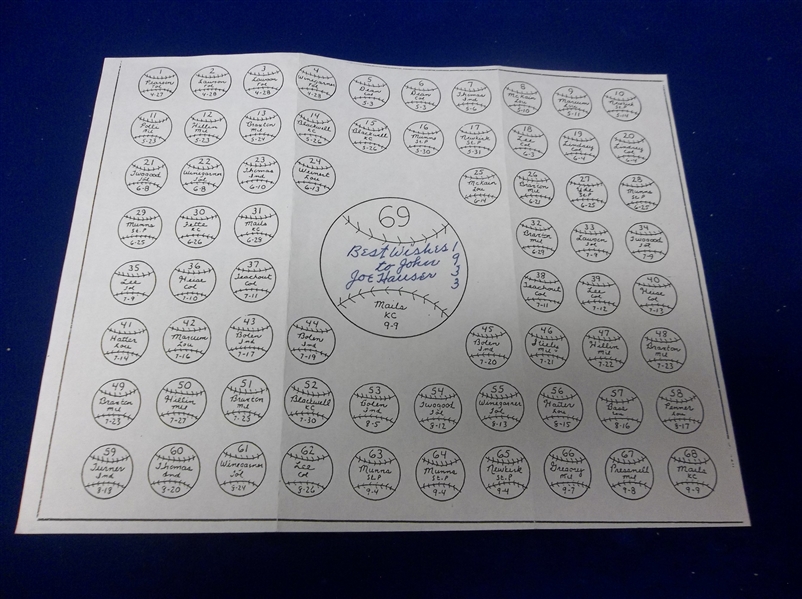 Autographed Joe Hauser MLB Copied B/W 8-½" x 11" Page