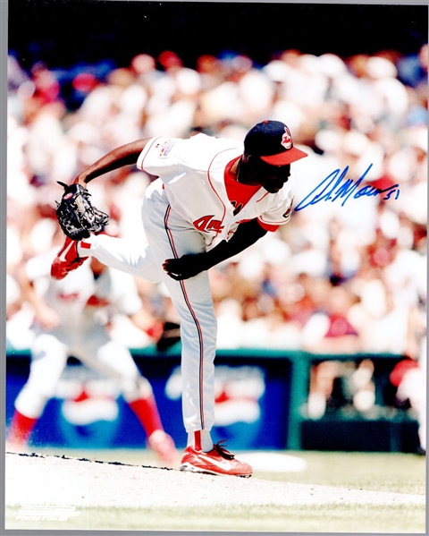 Autographed Alvin Mormon Cleveland Indians MLB Color 8" x 10" Photo