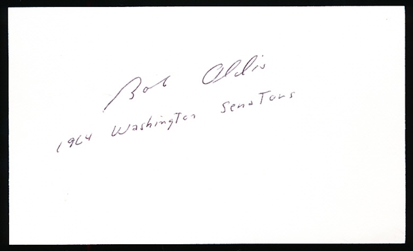 Autographed & Inscribed Bob Oldis 3x5" Card