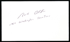 Autographed & Inscribed Bob Oldis 3x5 Card