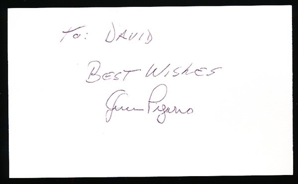 Autographed Juan Pizarro 3x5" Card