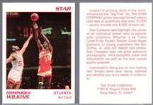 Early 1990's Star Co. Basketball- Dominique Wilkins, Atlanta- Ad Card- 220 Cards
