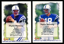 1998 Collector's Edge Ftbl.- 2 Diff. Peyton Manning RC Year Unnumbered Cards