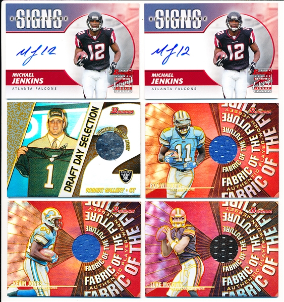 2004 Bowman Ftbl.- 6 Asst. Jersey/Autographed Inserts