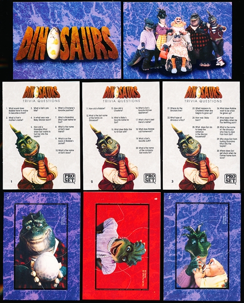 1992 Pro Set “Dinosaurs" Complete sets of 50 with Trivia Sets of 5 & Puzzle Sets of 10- 5 Sets
