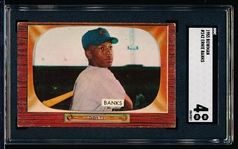 1955 Bowman Baseball- #242 Ernie Banks, Cubs- SGC 4 (VgEx)- Hi#.