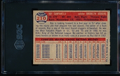 1957 Topps Baseball- #210 Roy Campanella, Dodgers- SGC 5 (Ex)