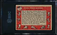 1958 Topps Baseball- #436 Rival Fence Busters- Mays/Snider- SGC 5.5(Ex+)