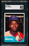 1963 Topps Baseball- #472 Lou Brock, Chicago Cubs- SGC 8 (Nm-Mt)