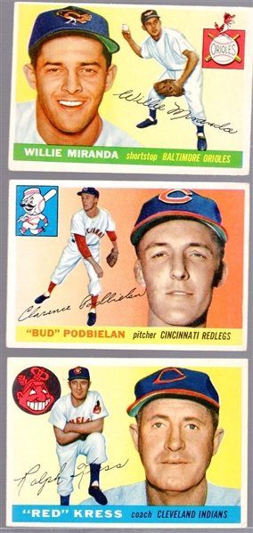 1955 Topps Baseball- Hi#s- 3 Diff