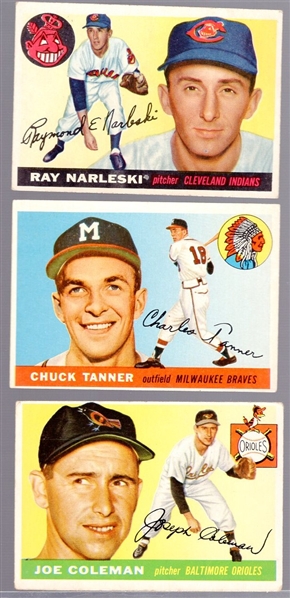 1955 Topps Baseball- Hi#s- 3 Diff