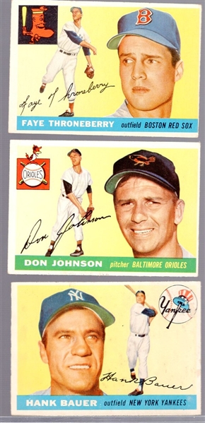 1955 Topps Baseball- Hi#s- 3 Diff