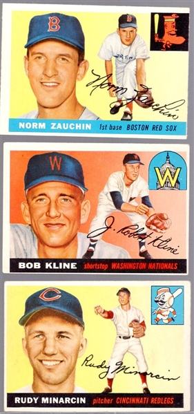 1955 Topps Baseball- Hi#s- 3 Diff
