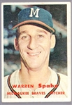1957 Topps Bb- #90 Warren Spahn, Braves