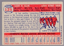 1957 Topps Bb- #125 Al Kaline, Tigers