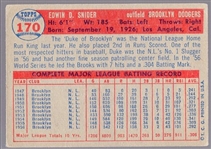 1957 Topps Bb- #170 Duke Snider, Dodgers